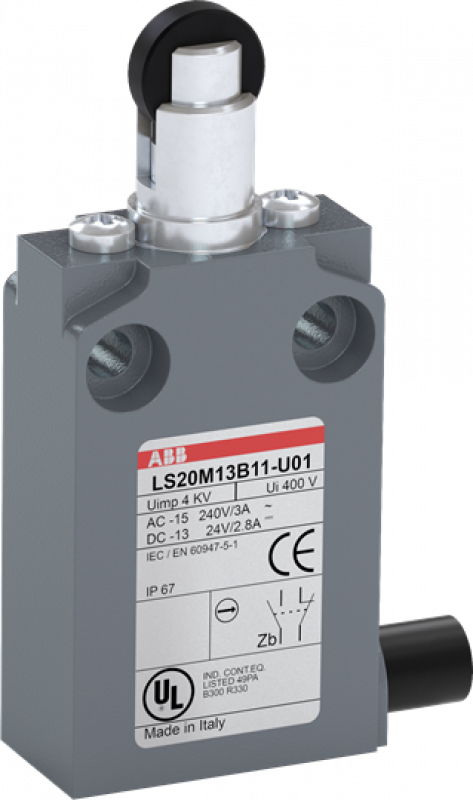 ABB LS20M13B11-U01 Positionsschalter Metall-Gehäuse IP67 Kunstst.-RollendruckbolzenPolyacetal