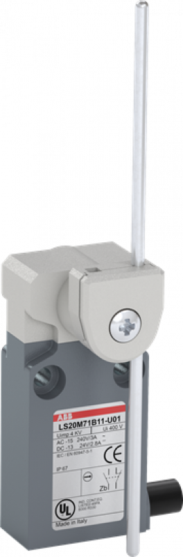 ABB LS20M71B11-U01 Positionsschalter Metall-Gehäuse IP67 Verstellb. Edelstahl-Rollenschwenkhebel