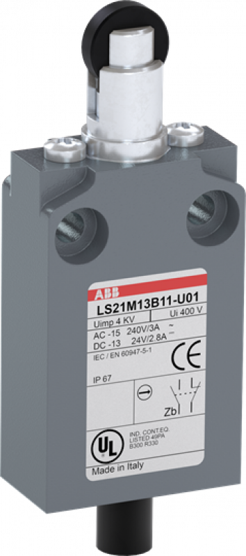 ABB LS21M13B11-U01 Positionsschalter Metall-Gehäuse IP67 Kunstst.-Rollendruckbolzen Polyacetal