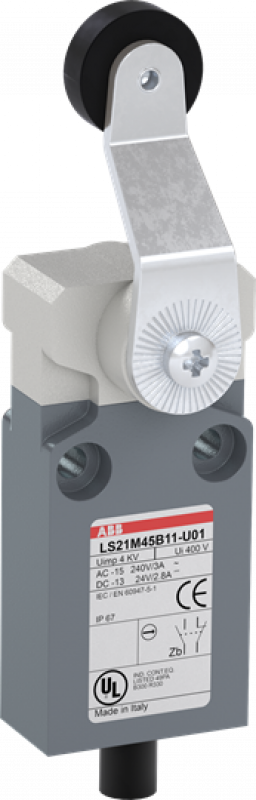 ABB LS21M45B11-U01 Positionsschalter Metall-Gehäuse IP67 Kunstst.-Rollenschwenkhebel Polyac