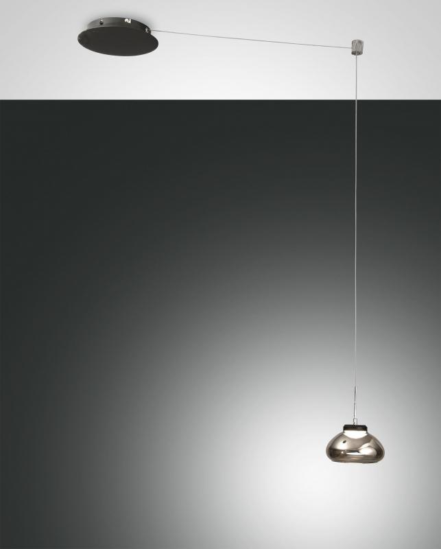 FABAS LUCE 3547-41-126 Arabella LED Pendelleuchte Ø140mm 8W Warmweiß Grau dimmbar