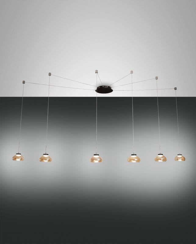 FABAS LUCE FAB-3547-46-125-01 Arabella LED Pendelleuchte 6-flammig 48W 3000K Amber Smartluce