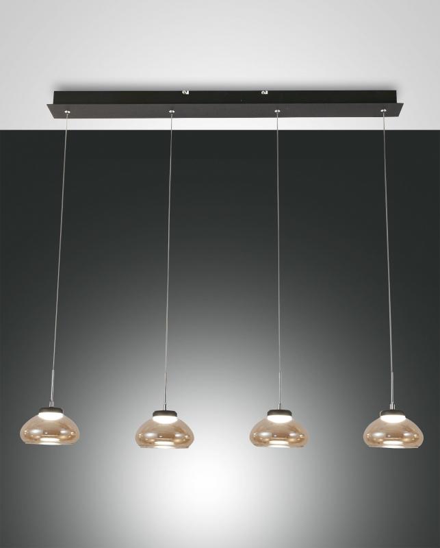 FABAS LUCE FAB-3547-48-125-01 Arabella LED Pendelleuchte 4-flammig Leiste 32W 3000K Amber Smartluce