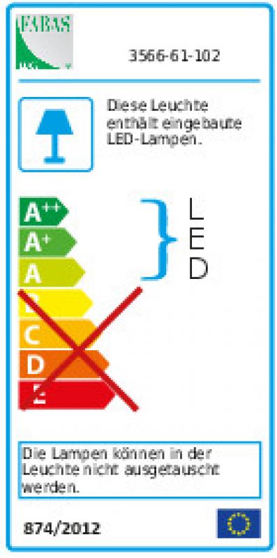 Plaza LED Deckenleuchte LED 1x12W Weiss Fabas Luce