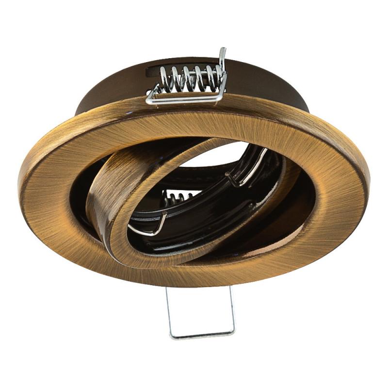 EVN Decken-Einbaustrahler für GU4 Leuchtmittel rund schwenkbar altmessing IP20 GZ4 12V EinbauØ60