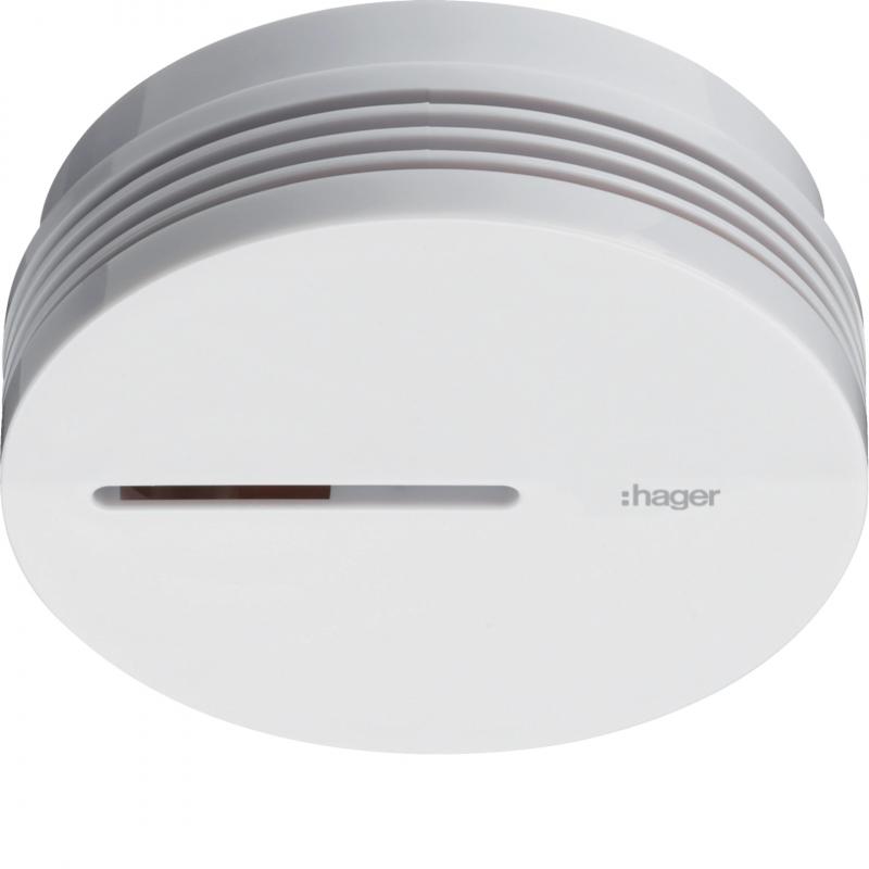 Hager Rauchwarnmelder / Rauchmelder Standard Q, 3V DC, weiß, Batterie 10 Jahre