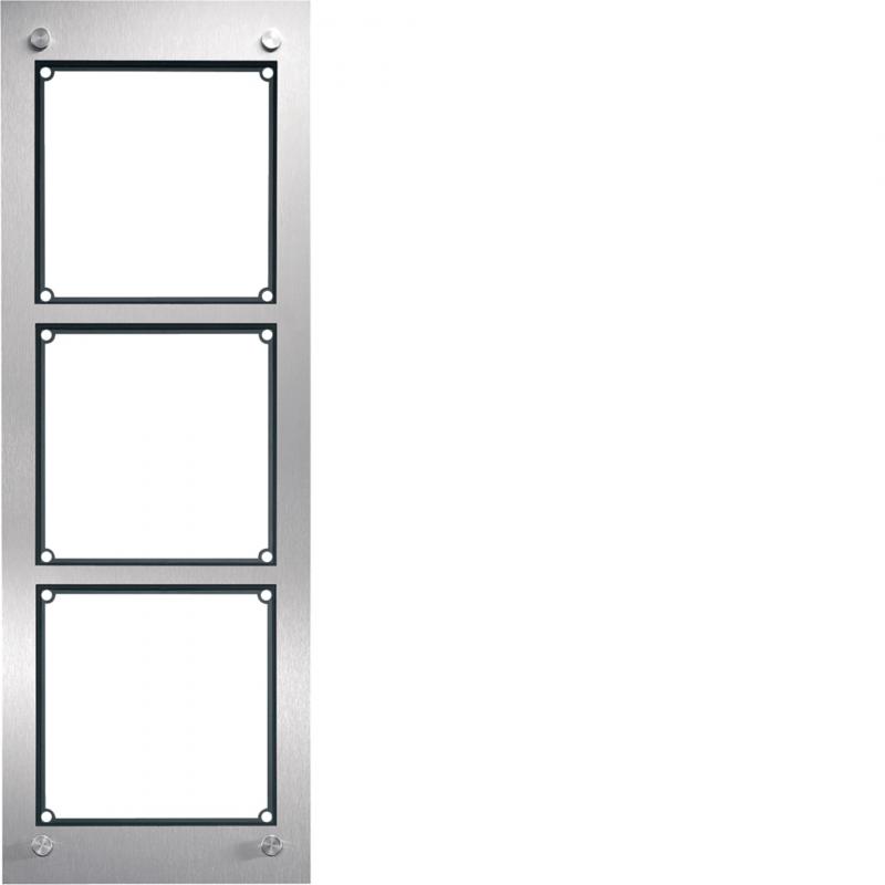 Hager modular Rahmen UP 3/1 Edelstahl matt