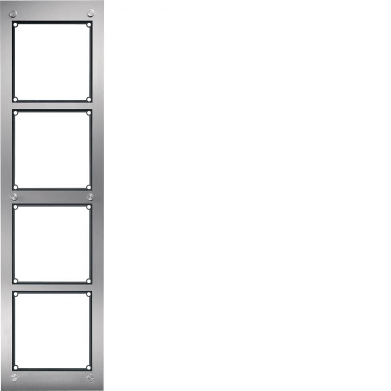 Hager modular Rahmen UP 4/1 Edelstahl matt