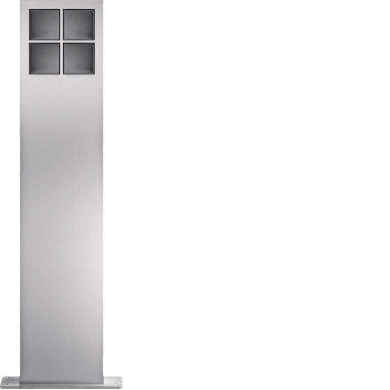 Hager modular Standsäulen 4/2 Edelstahl matt