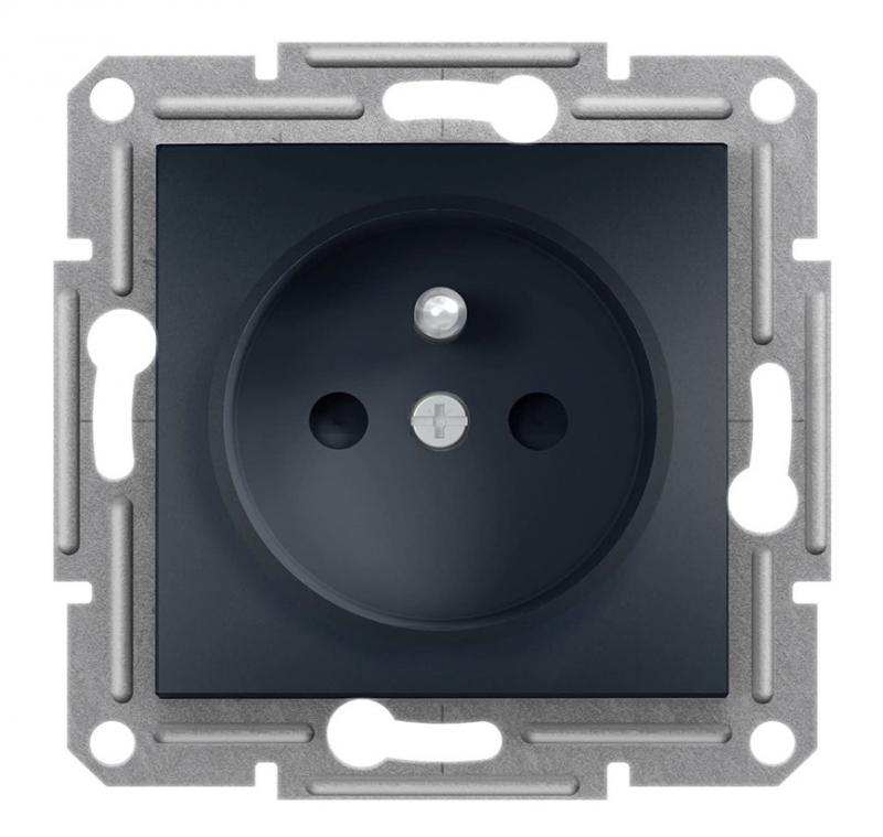 Schneider Electric Asfora SCHUKO-Steckdose Anthrazit 16 A 250 V mit Shutter IP20 EPH2800271