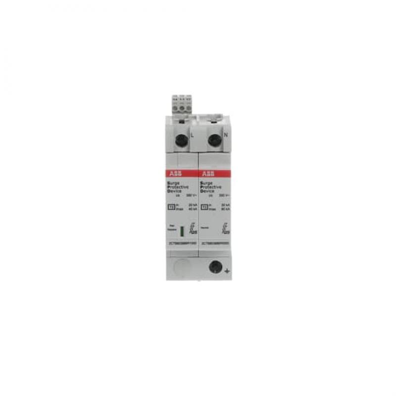 ABB OVR T2 1N 40-350 P TS QS SPD Typ 2 für 230/400 V TT-1Phasig 1P+N, Imax 40 kA, In 20kA, Up 1, 5kV, TS Telesignal