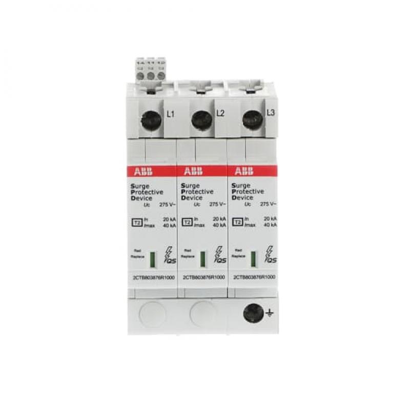 ABB OVR T2 3L 40-275 P TS QS SPD Typ 2 für 230/400V TN-C 3P, Imax 40kA, In 20kA, Up 1, 25kV, TS Telesignal