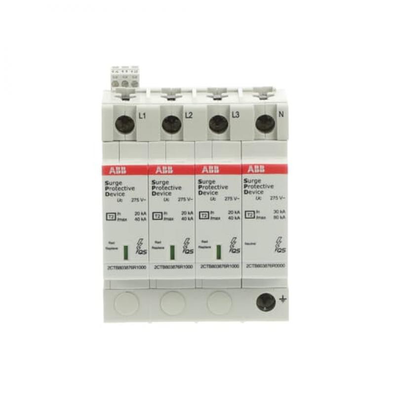 ABB OVR T2 3N 40-275 P TS QS SPD Typ 2 für 230/400 V TT/TN-S 3 Ph.+N, Imax 40kA, In 20kA, Up 1, 25kV, TS Telesignal