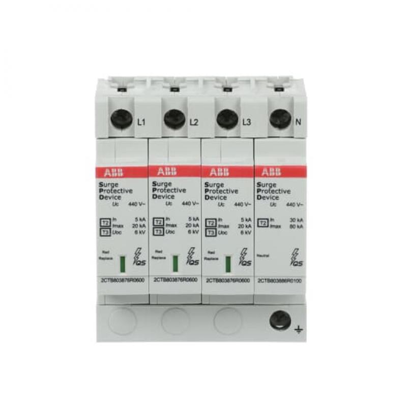 ABB OVR T2-T3 3N 20-440 P QS SPD Typ 2 für 400/690 V TT-3Ph. + TN-S 3P+N, Imax 20kA, In 5kA, Up 1, 4kV