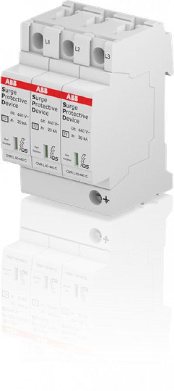 ABB OVR T2 3L 40-440 P QS SPD Typ 2 für 400/690 V TN-C 3P, Imax 40kA, In 20kA, Up 1, 8kV