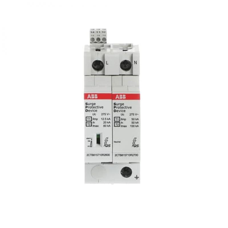 ABB OVR T1-T2 1N 12.5-275s P TS QS Kombi-Ableiter T1-T2 12.5kA/Pol, TT/TN 1+N, Uc 275 V, Up 1, 3 kV TS