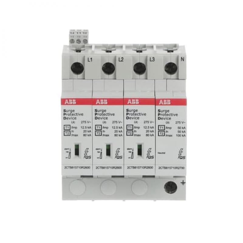 ABB OVR T1-T2 3N 12.5-275s P TS QS Kombi-Ableiter T1-T2 12.5kA/Pol, TT/TNS 3+N, Uc 275 V, Up 1, 3 kV TS