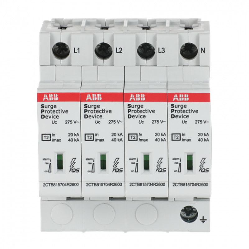 ABB OVR T2 4L 40-275s P QS SPD T2 mit Reserve-Varistor 230/400 V TNS 4P 4P, Imax 40kA, In 20kA, Up 1, 5kV