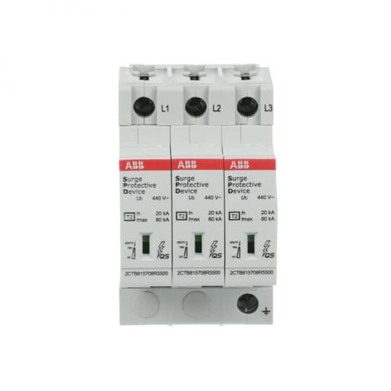 ABB OVR T2 3L 80-440s P QS SPD T2 mit Reserve-Varistor 400/690 V TNC 3P 3P, Imax 80kA, In 30kA, Up 2, 4kV