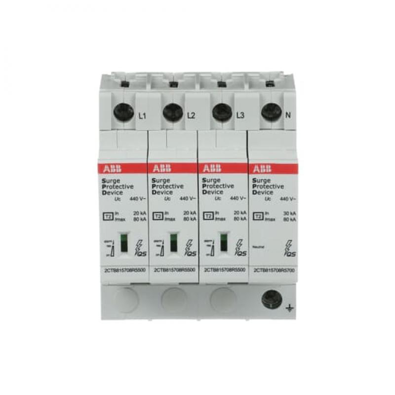 ABB OVR T2 3N 80-440s P QS SPD T2 mit Reserve-Var. 400/690 V TT/TNS 3P 3P+N, Imax 80kA, In 30kA, Up 2, 4kV
