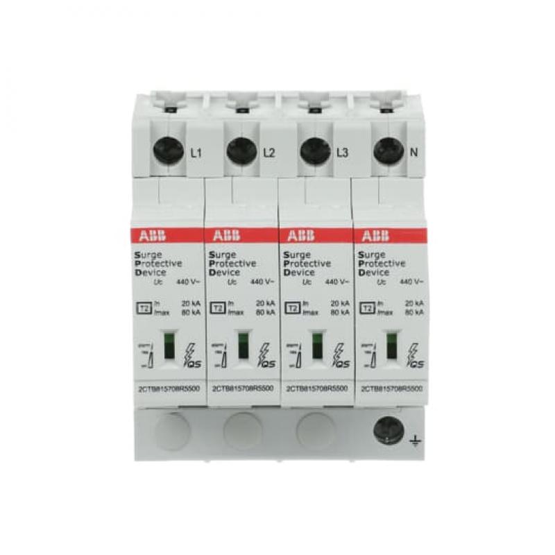 ABB OVR T2 4L 80-440s P QS SPD T2 mit Reserve-Varistor 400/690 V TNS 3P 4P, Imax 80kA, In 30kA, Up 2, 4kV