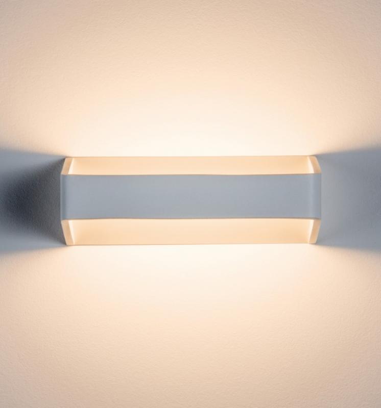 Dezente LED-Wandleuchte Bar Modern Art in Weiß aus Aluminium mit warmweißem Licht Paulmann 70790