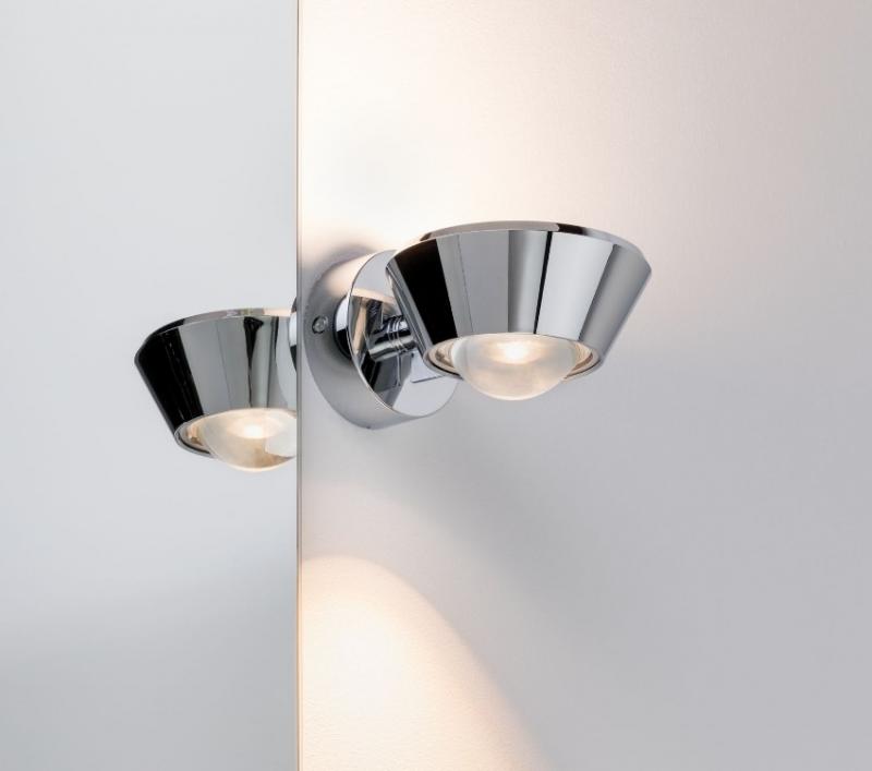 Regenbogen up&down LED Wandleuchte Sabik dimmbar Spritzwasserschutz Chrom Paulmann 70947