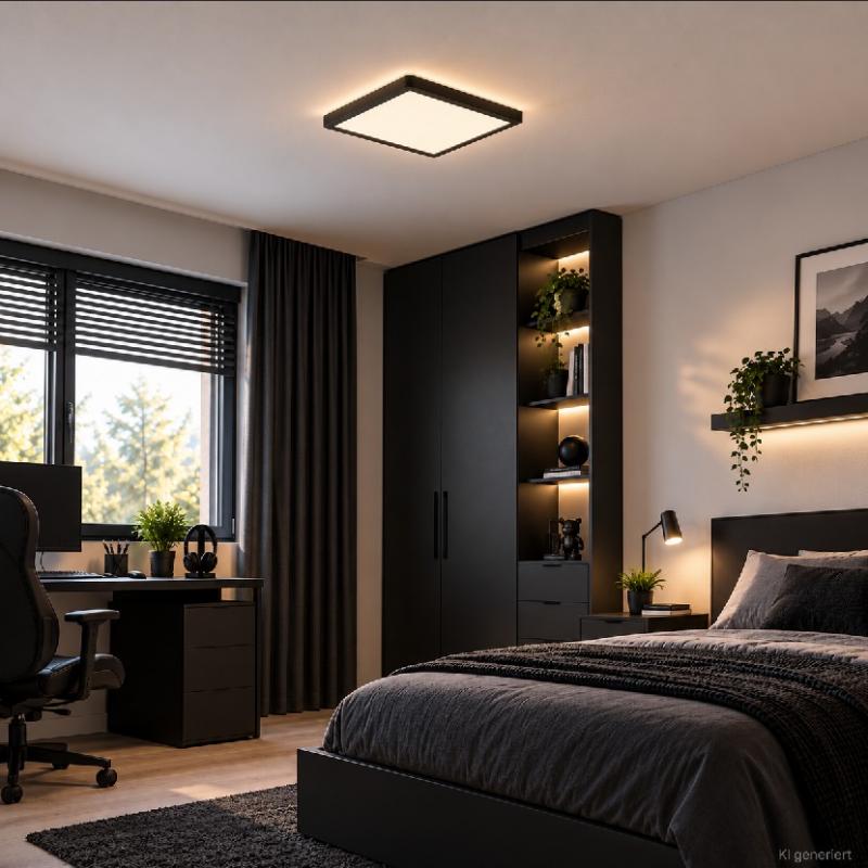 Paulmann Atria Shine LED-Panel 16W 1600 lm 3000K warmweiß nicht dimmbar 293 x 293 mm schwarz