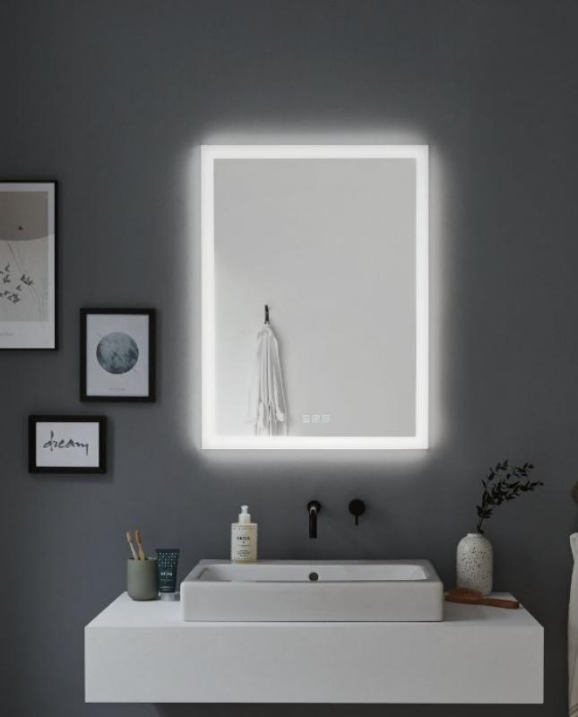 Beheizbarer eckiger LED-Badezimmerspiegel HomeSpa mit WhiteSwitch-Funktion  60x80cm Paulmann 78951