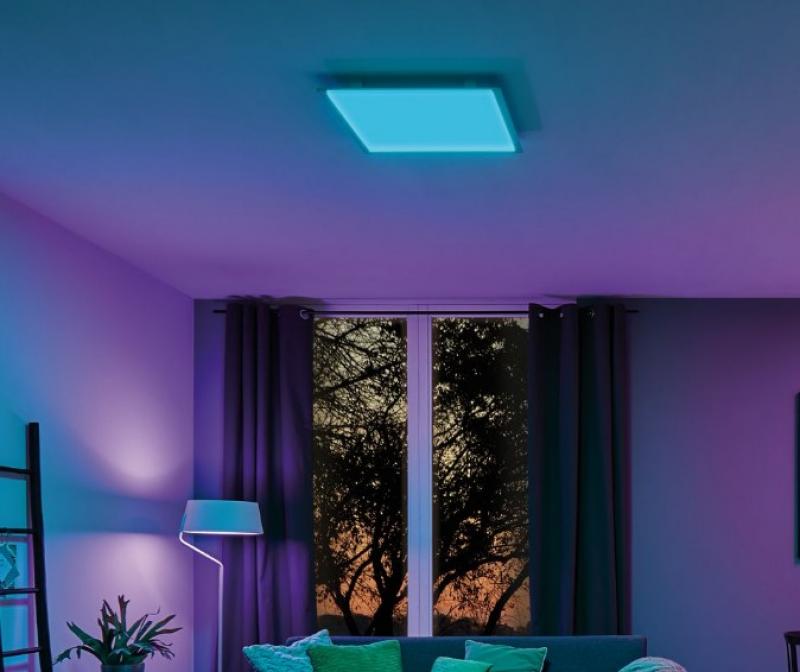 Ultraflaches ZigBee LED-Panel für Decke die 230V RGBW Weiß matt Farbwechsel 79809 Paulmann Amaris 60x60cm