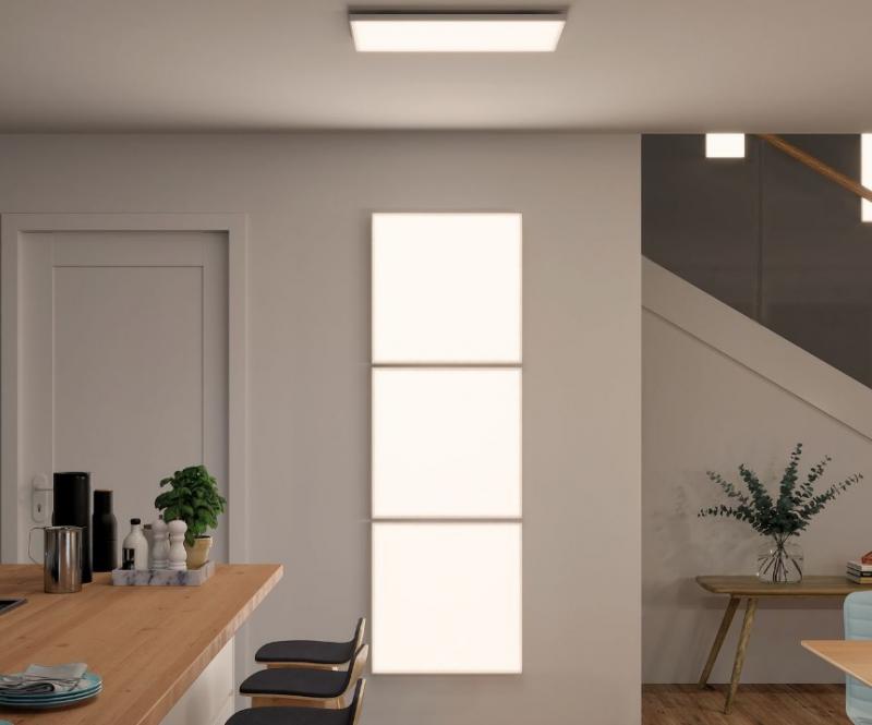 Flaches rahmenloses dimmbares LED Panel für die Decke 595x 595mm 34W Weiß matt Paulmann 79822