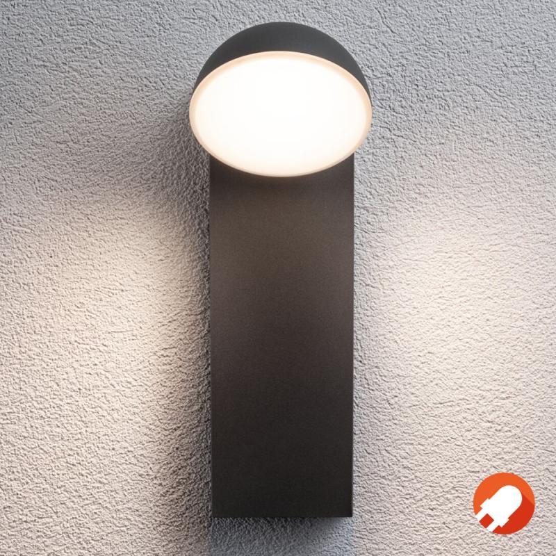 Paulmann 94738 LED Außenwandleuchte Puka modern seewasserresistent Spritzwasser geschützt rund 110x125mm warmweiß 8,5W Anthrazit Aluminium