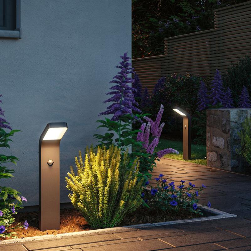 Paulmann 94747 LED Pollerleuchte Kulma modern Bewegungsmelder seewasserresistent Spritzwasser geschützt 500mm warmweiß 7,5W Anthrazit Aluminium