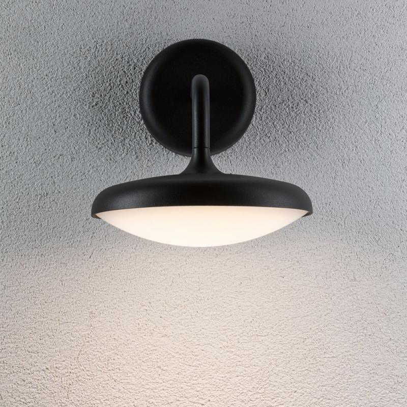 Paulmann 94758 LED Außenwandleuchte Nostro modern seewasserresistent Spritzwasser geschützt rund 180x250mm warmweiß 10W Anthrazit Aluminium