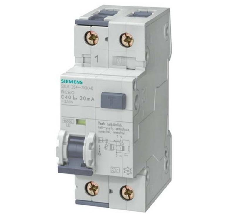 Siemens SENTRON FI/LS-Schalter 5SU1354-6KK40 1P+N Typ A 40A B-Charakteristik 30mA 10kA