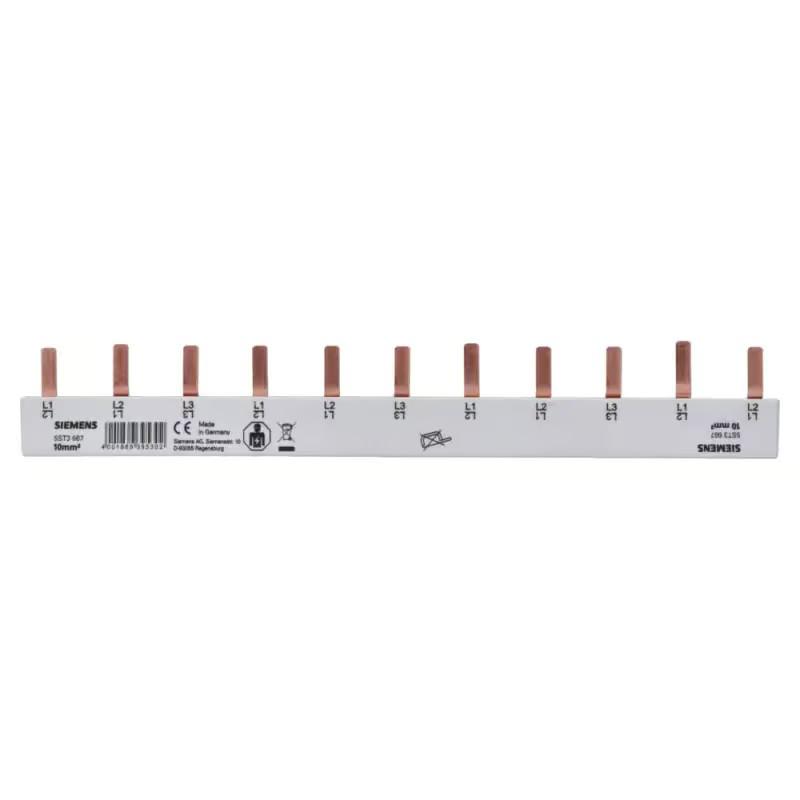 SIEMENS Stiftsammelschiene 5ST3667 10mm² 3-phasig/+ 8x Phase berührungssicher für SENTRON Schutzgeräte