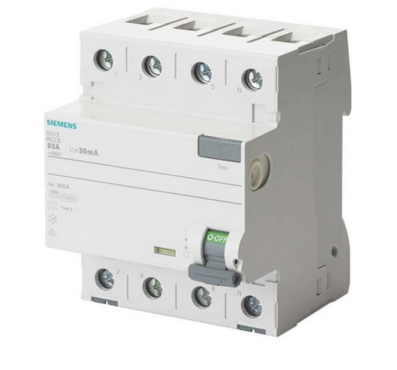 Siemens SENTRON FI-Schutzschalter 5SV3646-6 4-polig Typ A 63A 300mA 400V