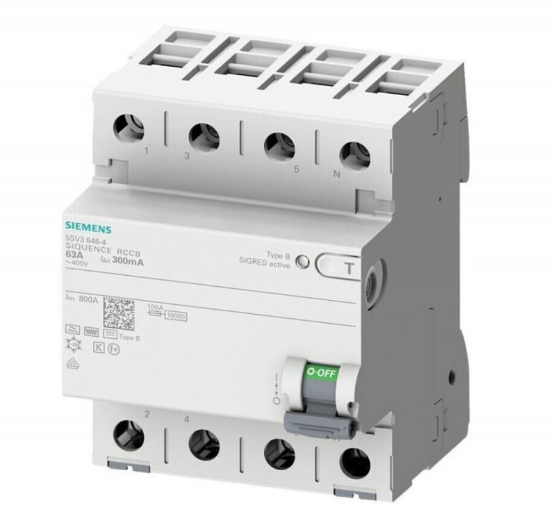 Siemens SENTRON FI-Schutzschalter 5SV3344-4 Typ B 4-polig 40A 30mA 400V