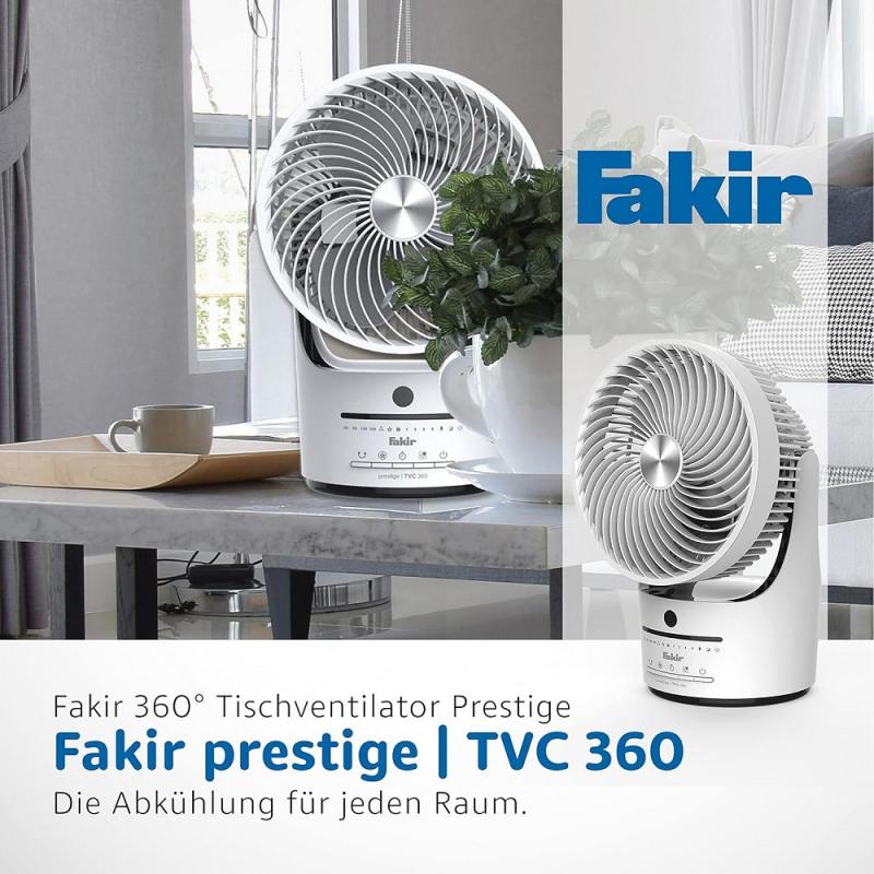 Fakir prestige TVC 360 Tischventilator weiß/schwarz