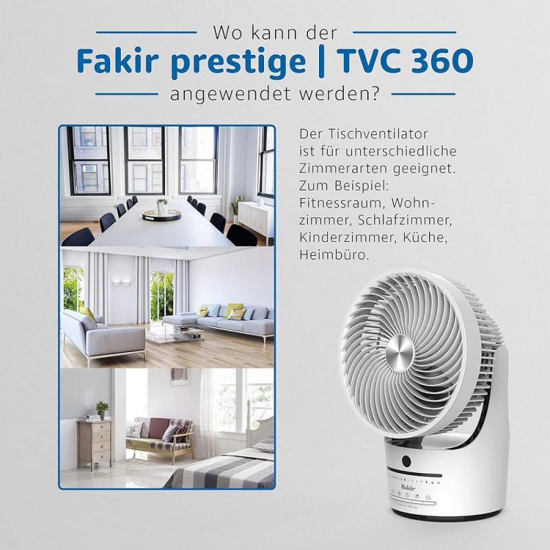 Fakir prestige TVC 360 Tischventilator weiß/schwarz