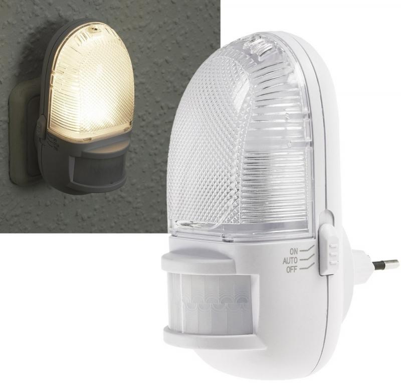 REV Ritter LED Nachtlicht mit Bewegungsmelder 230V, 3 weiße LEDs, On/Off/Auto