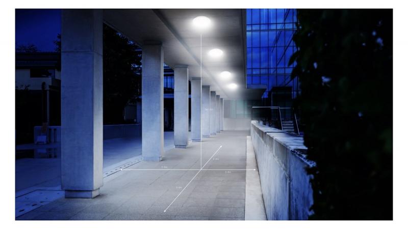 STEINEL Vario Quattro Pro S LED Outdoor Deckenleuchte 3.000K in Weiß mit Sensor