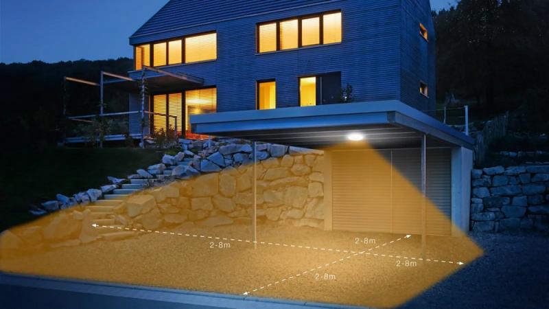 STEINEL Vario Quattro Pro S LED Outdoor Deckenleuchte 3.000K in Weiß mit Sensor