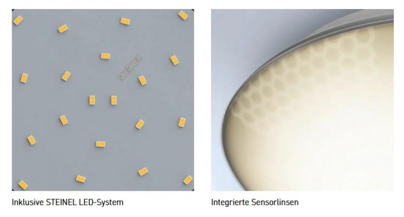 STEINEL Vario Quattro Pro S LED Outdoor Deckenleuchte 3.000K in Weiß mit Sensor
