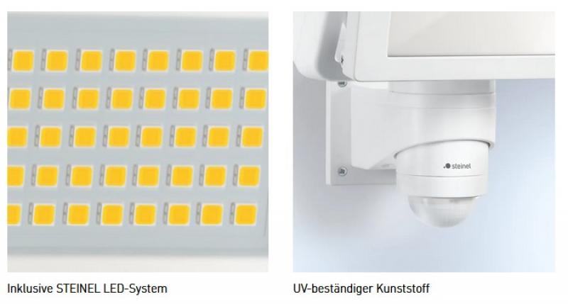 STEINEL LS 300 S Außenwandstrahler mit Sensor in Weiß 29,5W