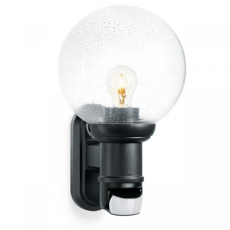 STEINEL L 560 S Sensor-Außenwandlampe in Schwarz  mit Kristallglaskugel