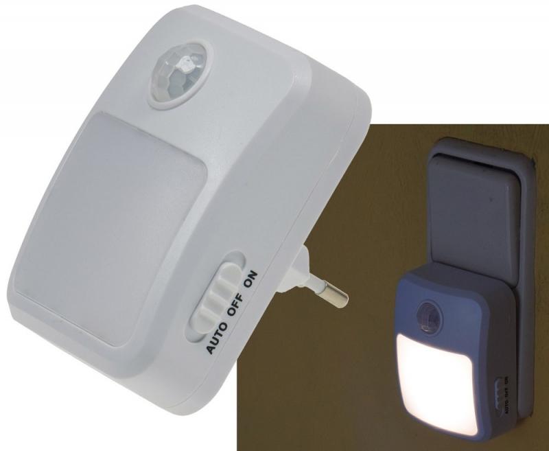 REV Ritter LED Nachtlicht mit Bewegungsmelder 230V, 6 weiße LEDs, On/Off/Auto
