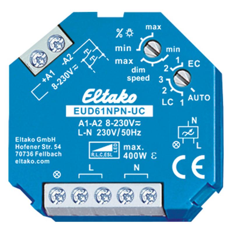 ELTAKO EUD61NPN-UC – Universal Dimmer 0–400 W Einbau Fernschaltdimmer UC