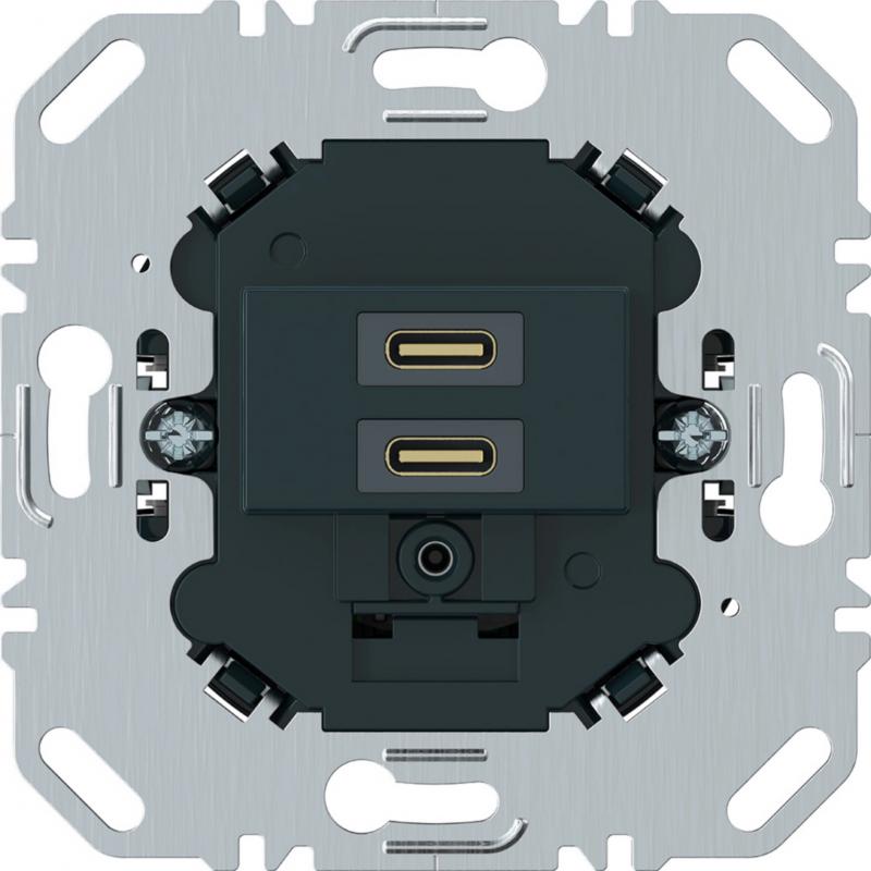 Berker 270415 USB Unterputz, C+C PD20W, eck, ant matt