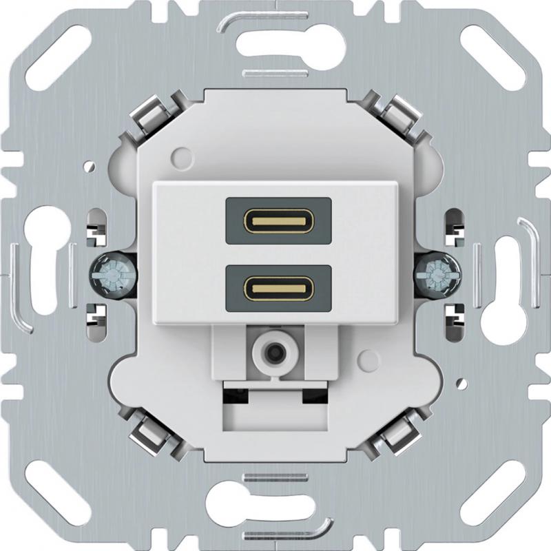 Berker 270419 USB Unterputz, C+C PD20W, eck, pw matt